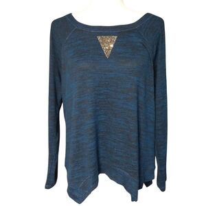 Juicy Couture Soft Navy Long Sleeve Top with Gold Accent